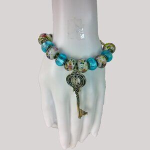 Beaded with Key Charm Bracelet